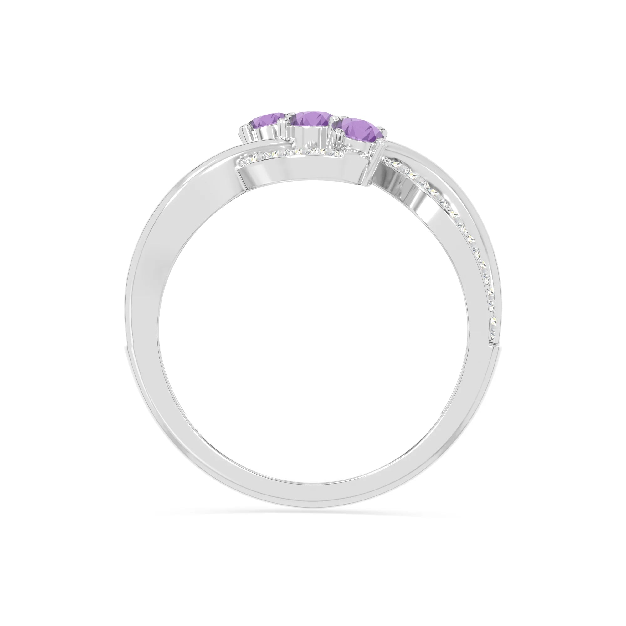 natural amethyst infinity promise rings in sterling silver 