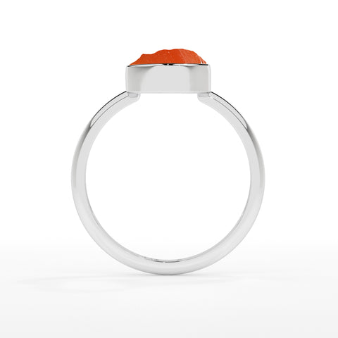 carnelian rough shape stackable bezel-set ring