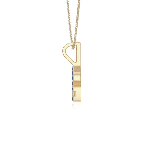 natural blue-sapphire libra zodiac necklaces in yellow gold vermeil 