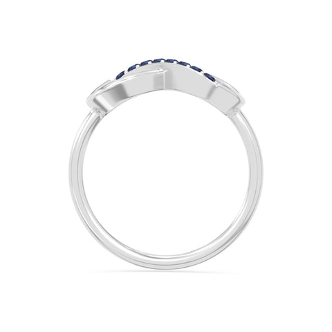 natural blue sapphire infinity promise rings in sterling silver 