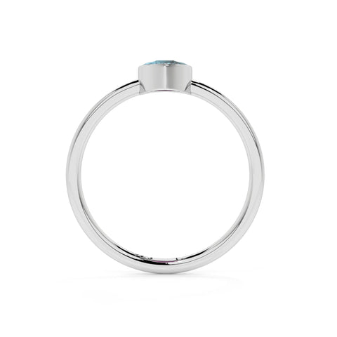 paraiba apatite pear cut stackable bezel-set ring