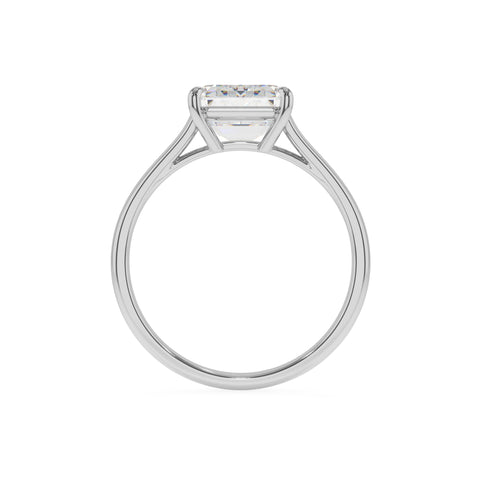 lab grown moissanite asscher solitaire engagement ring