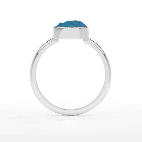 neon-apatite rough shape stackable bezel-set ring