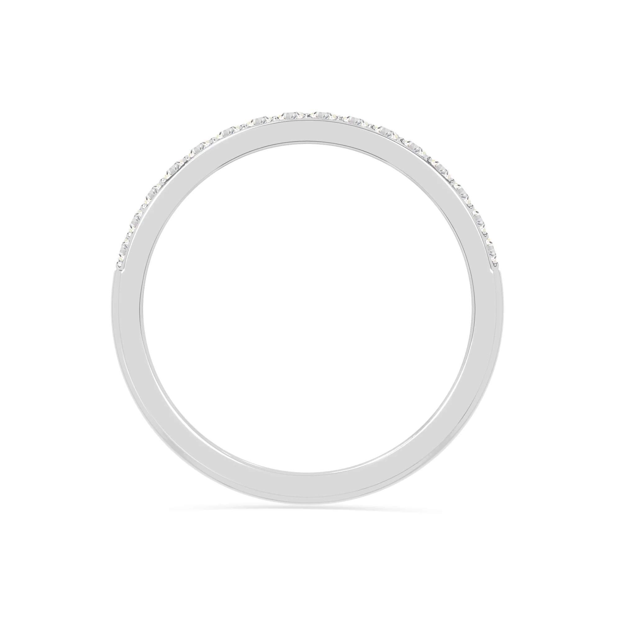 natural moissanite half eternity band rings in sterling silver 