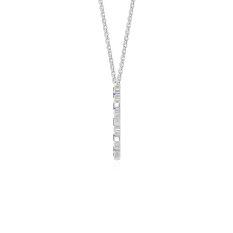 natural amethyst sun necklaces in sterling silver 