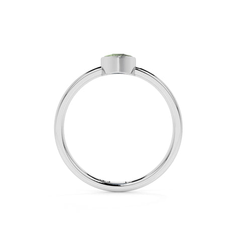 moldavite pear cut stackable bezel-set ring