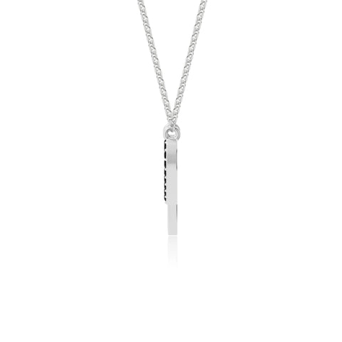natural black-onyx heartbeat necklaces in sterling silver 