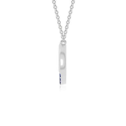 natural blue-sapphire horse shoe necklaces in sterling silver 
