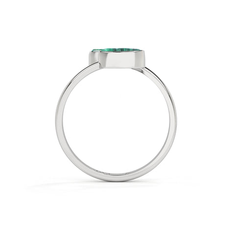 malachite rough shape stackable bezel-set ring