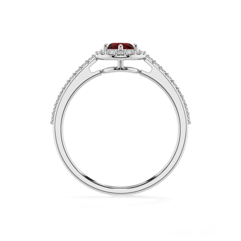 natural garnet pear half eterity halo solitaire engagement ring