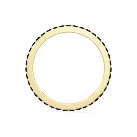 natural black onyx eternity band rings in yellow gold vermeil