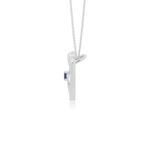 natural blue-sapphire floral heart necklaces in sterling silver 