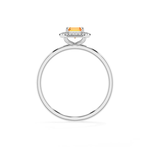 lab-grown citrine emerald halo solitaire engagement ring