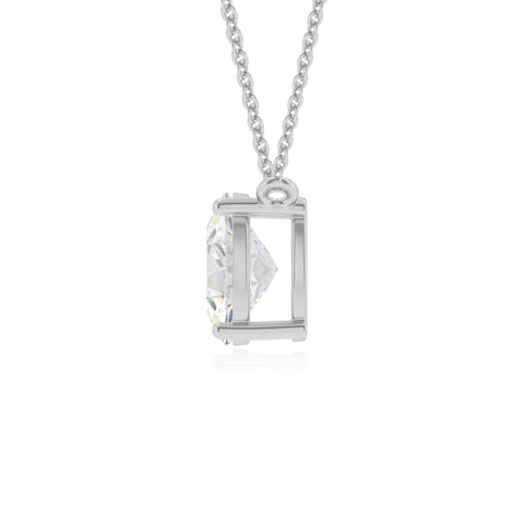 lab grown moissanite oval shape solitaire v-bale pendant necklace