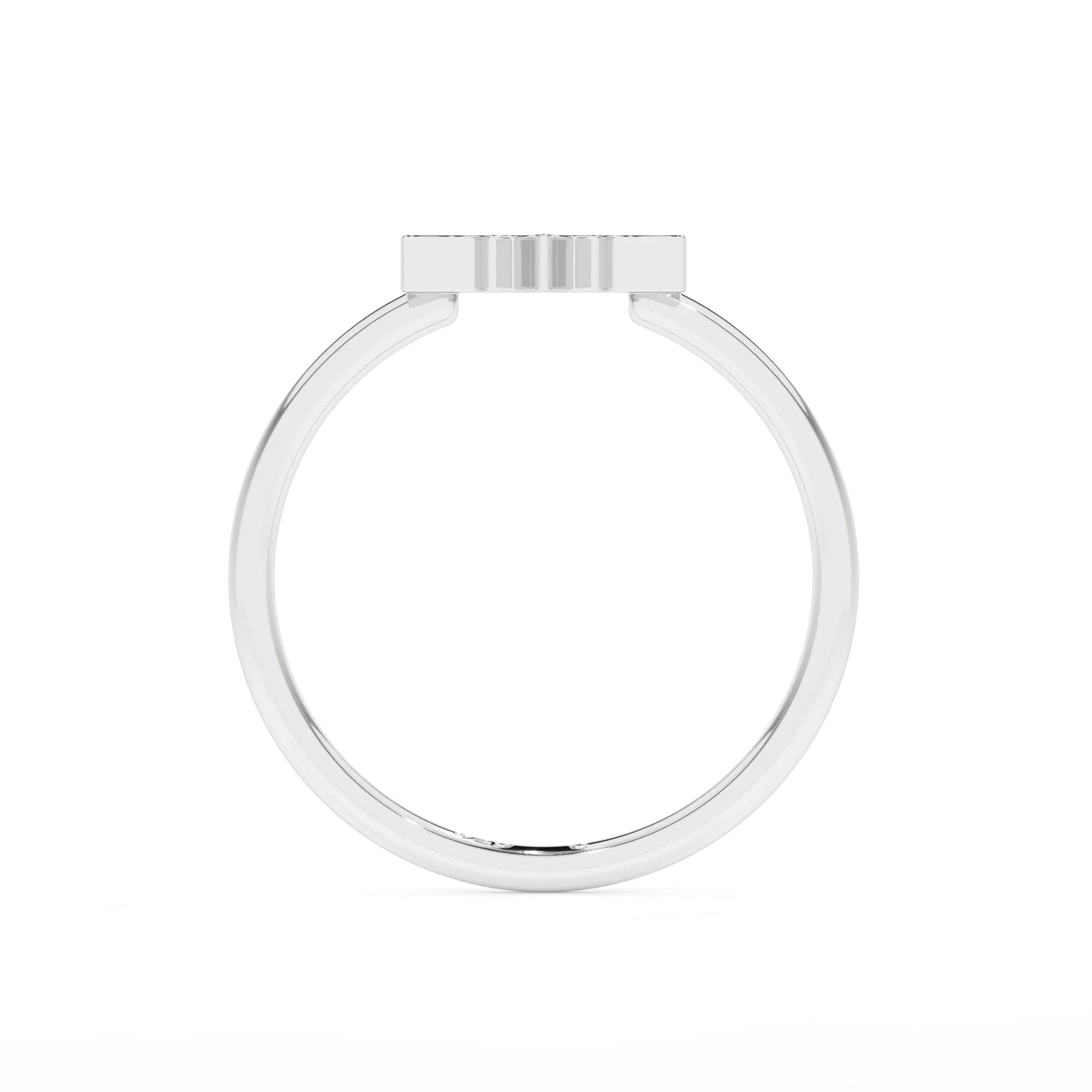 rainbow moonstone bat shape stackable bezel-set ring