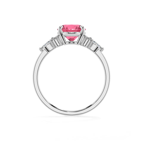 lab-grown pink-tourmaline oval solitaire engagement ring