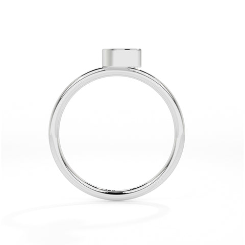 meteorite moon shape stackable bezel-set ring