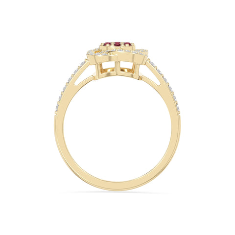 natural ruby infinity promise rings in yellow gold vermeil