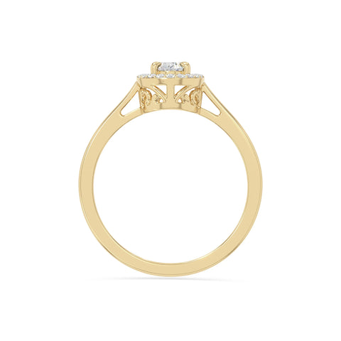 natural moissanite solitaire halo engagement rings in yellow gold vermeil