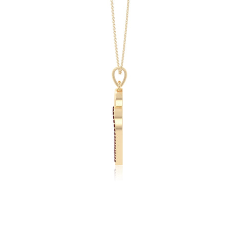 natural garnet double heart necklaces in yellow gold vermeil 