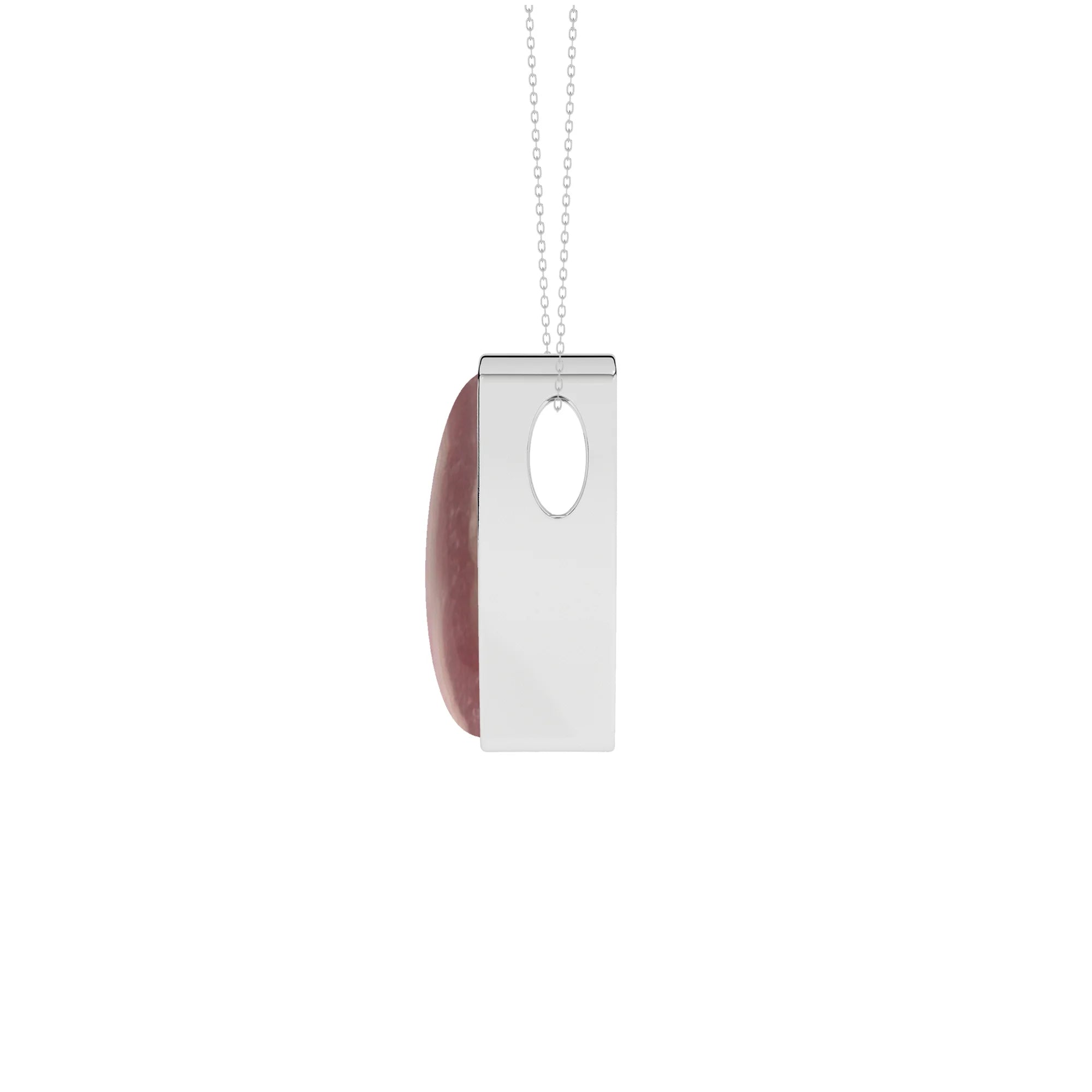 natural rhodochrosite bullet shape pendant necklace