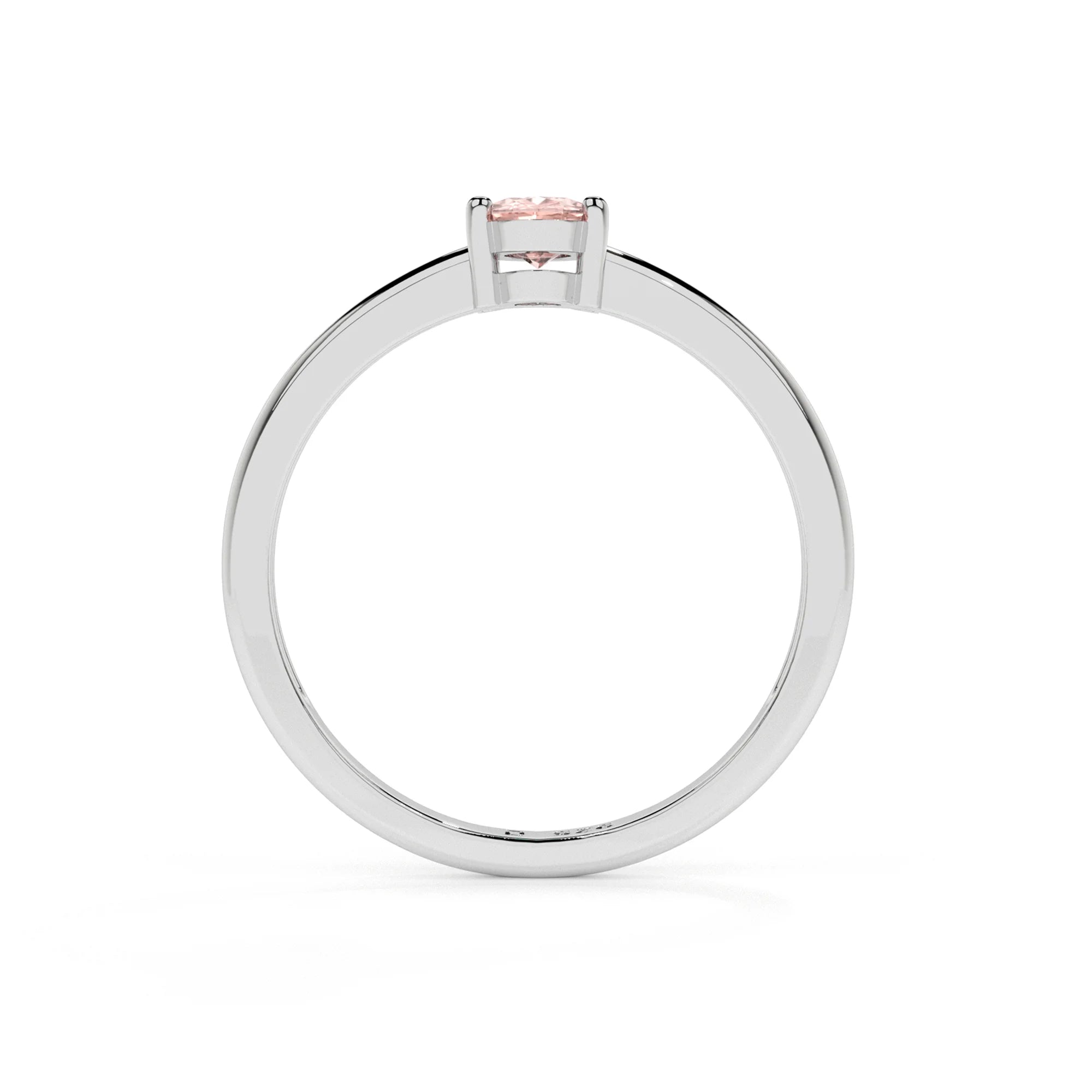 rose quartz oval cut stackable prong-set ring