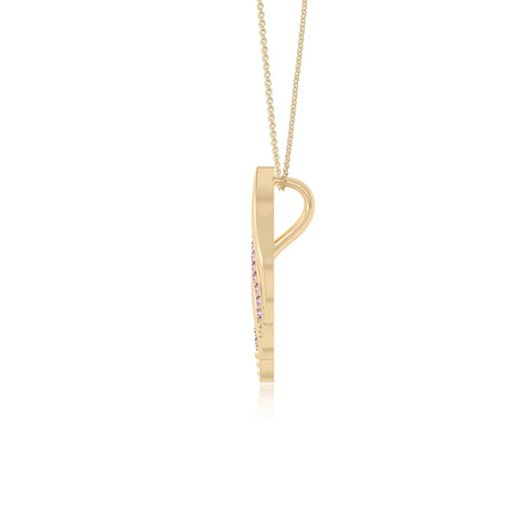 natural pink-tourmaline flame necklaces in yellow gold vermeil 
