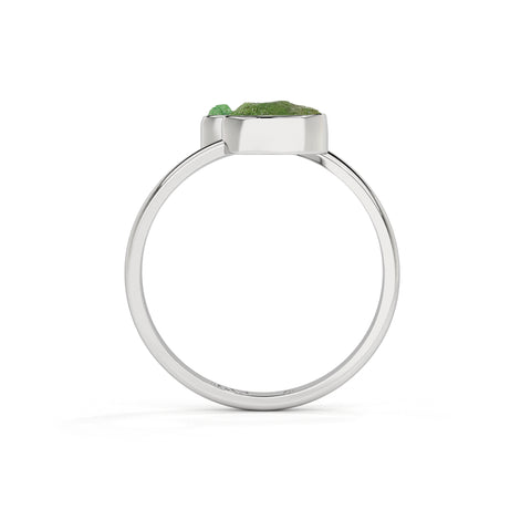 emerald rough shape stackable bezel-set ring