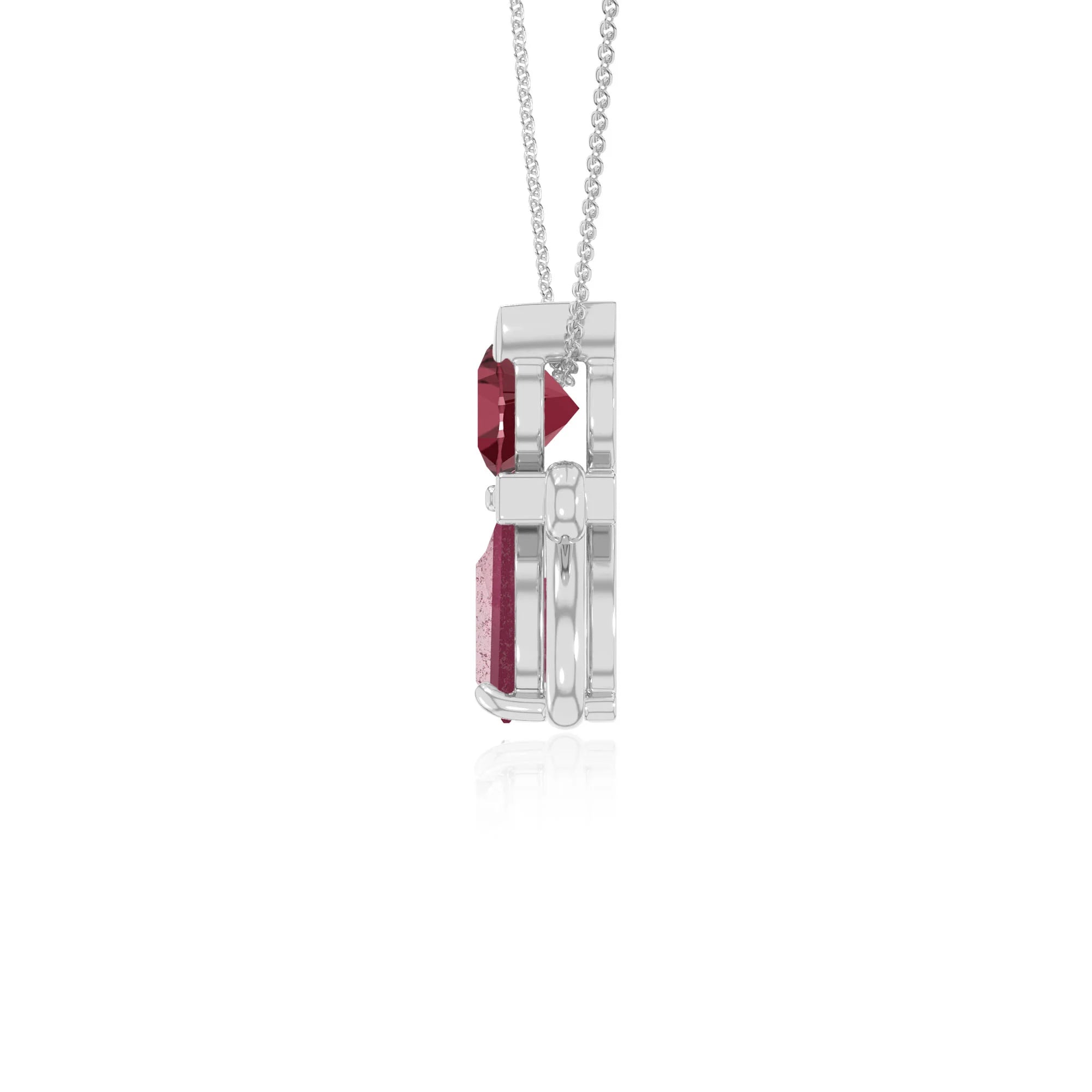 natural ruby cat necklaces in sterling silver 