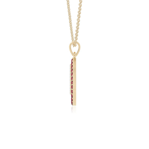 natural ruby teardrop necklaces in yellow gold vermeil 