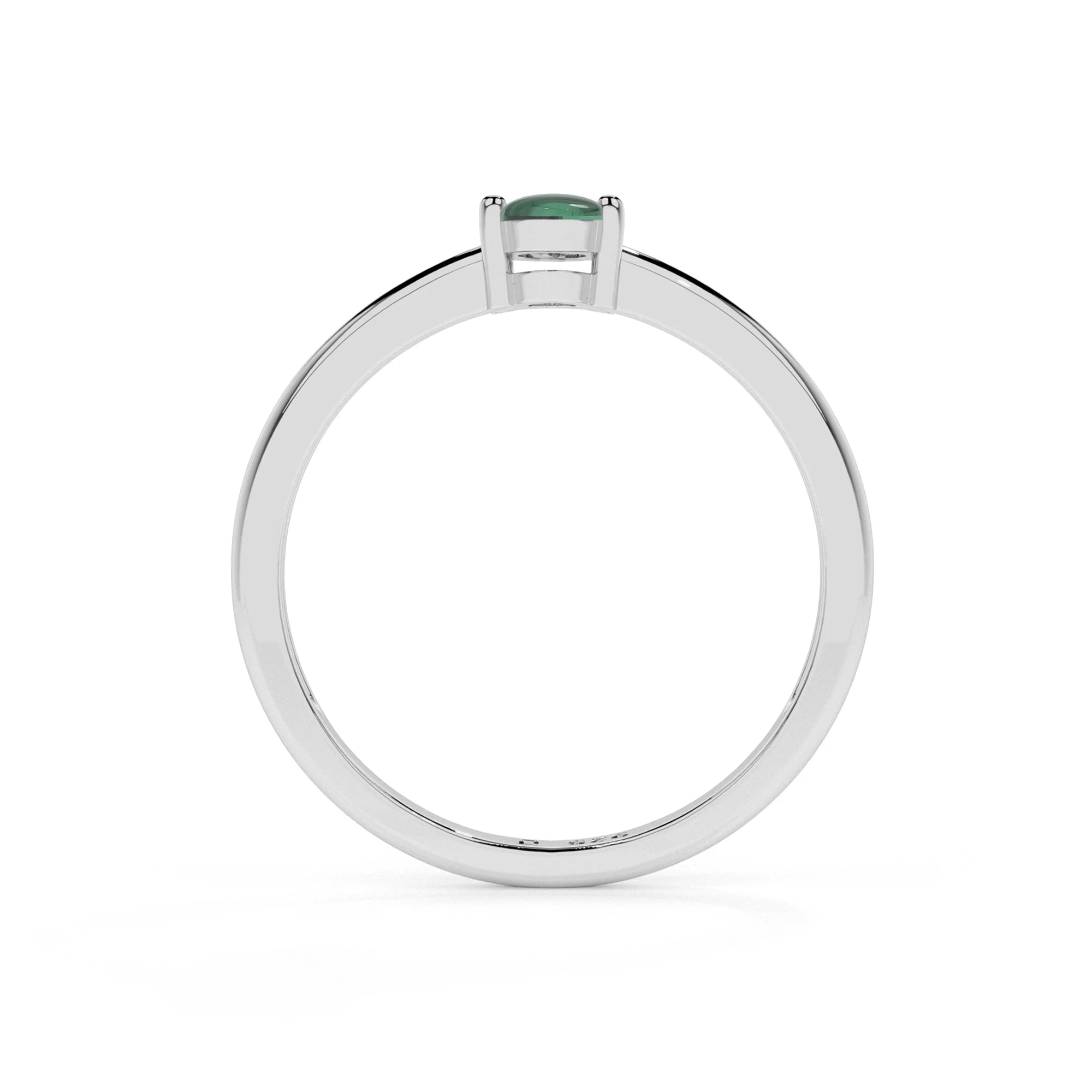 malachite oval cab stackable prong-set ring