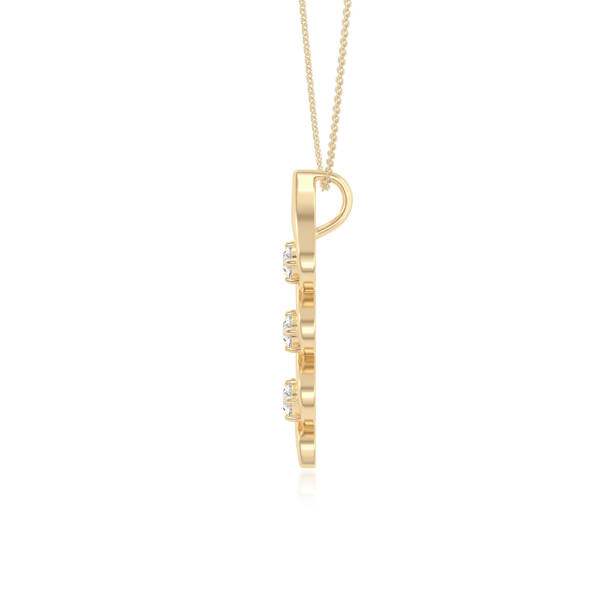 moissanite 3 stone helix necklaces in yellow gold vermeil 