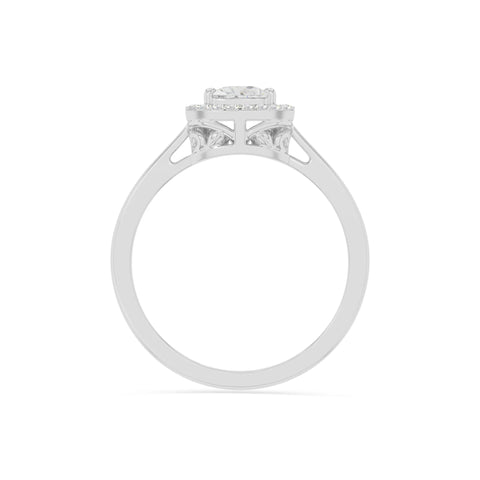 natural moissanite solitaire halo engagement rings in sterling silver 