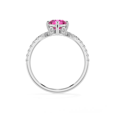 lab-grown pink-sapphire oval solitaire engagement ring