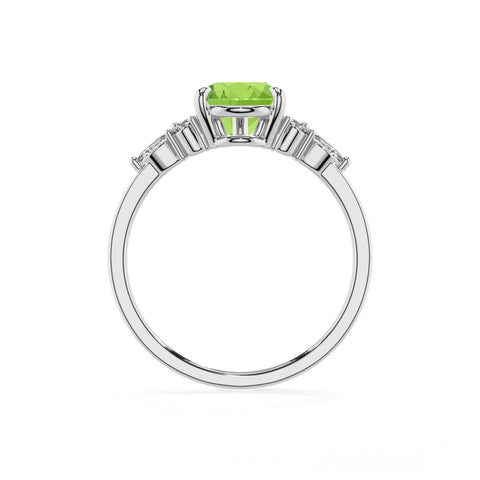 natural peridot pear solitaire engagement ring