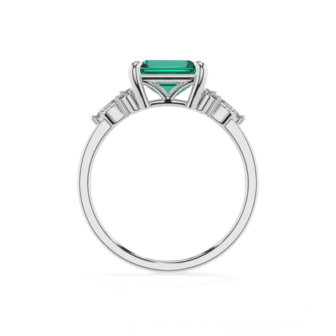 lab-grown emerald emerald solitaire engagement ring