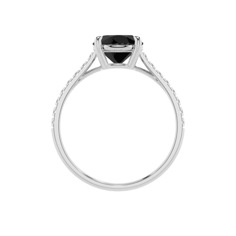 natural black-onyx round half eterity solitaire engagement ring