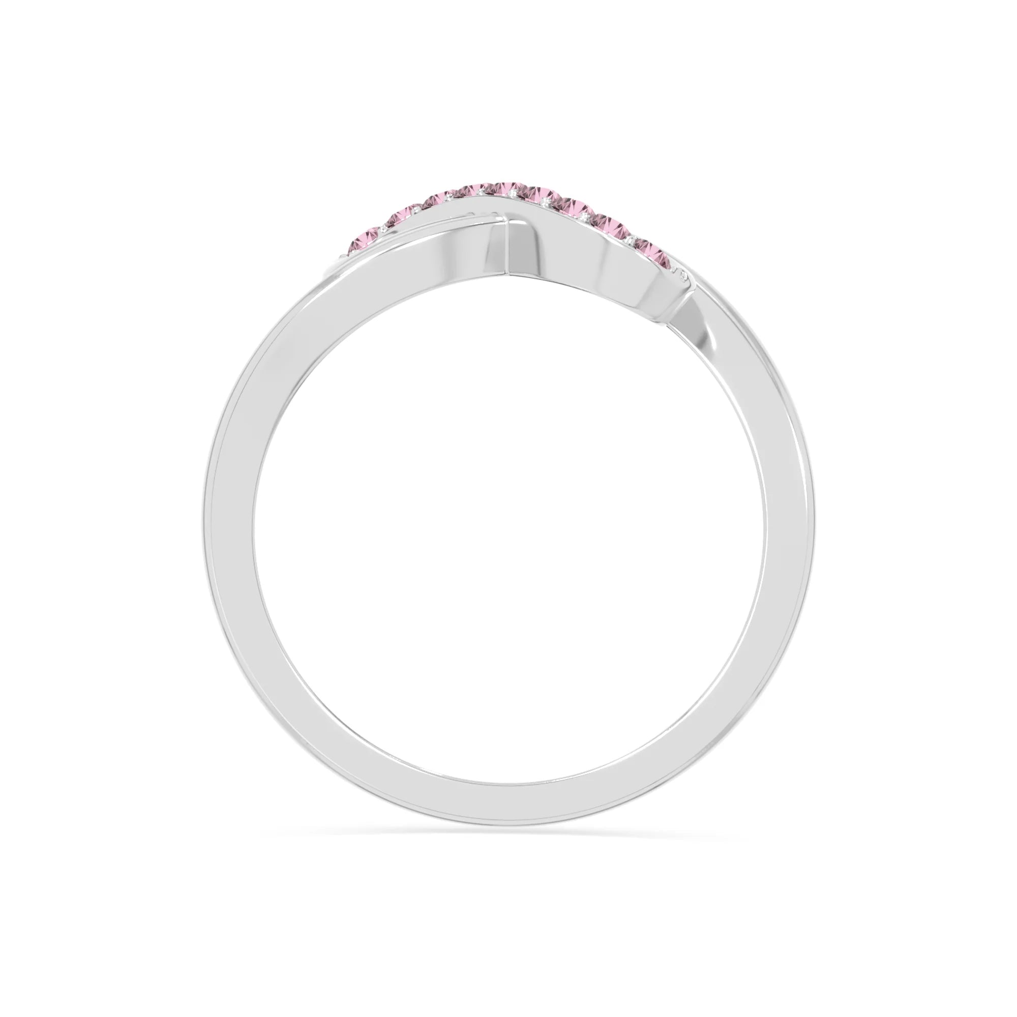 natural pink tourmaline infinity promise rings in sterling silver 