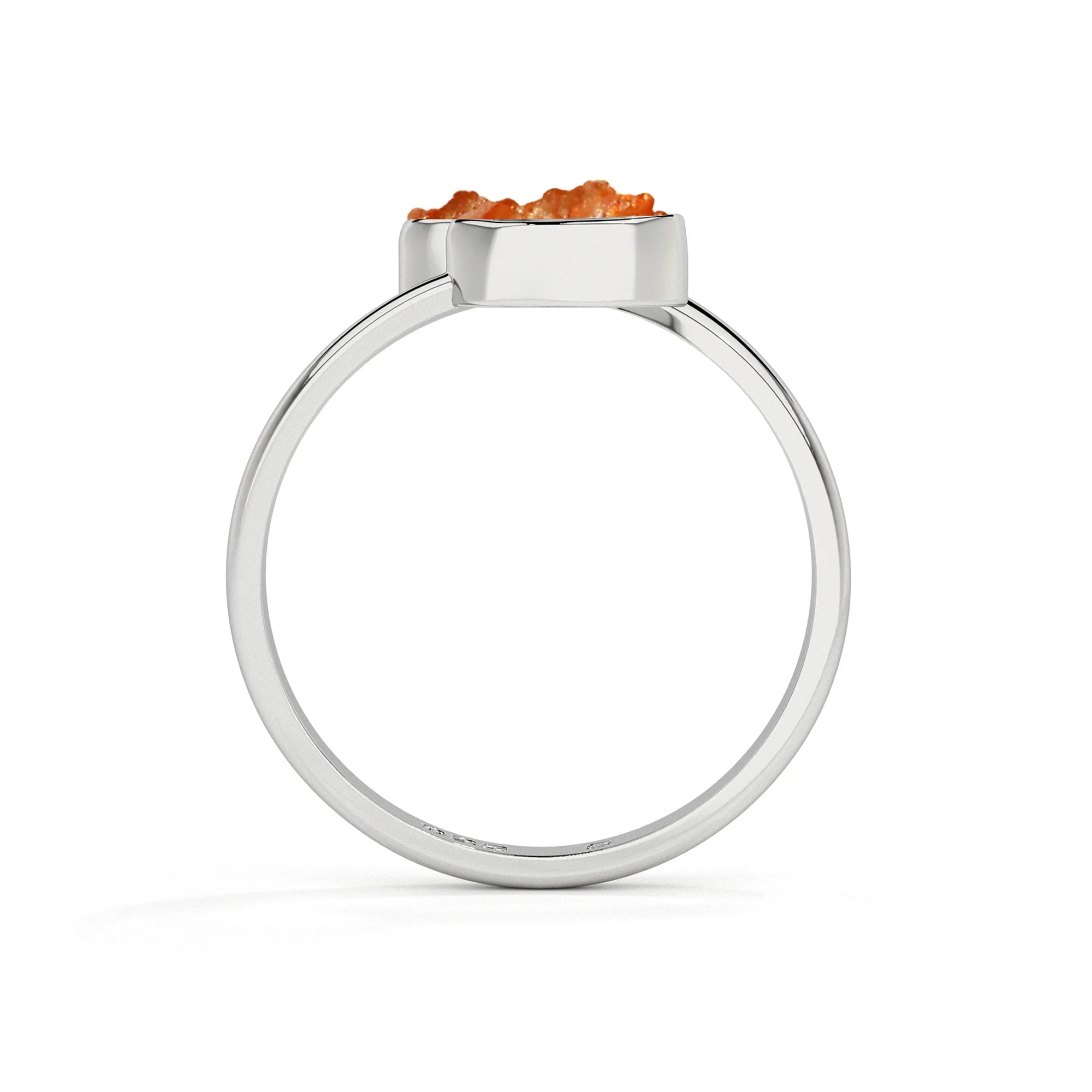 sunstone rough shape stackable bezel-set ring