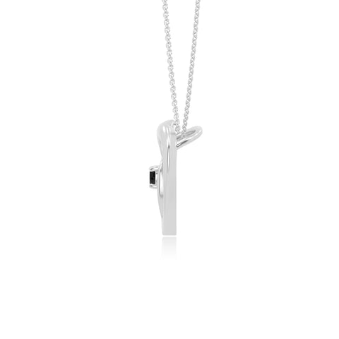 natural black-onyx floral heart necklaces in sterling silver 