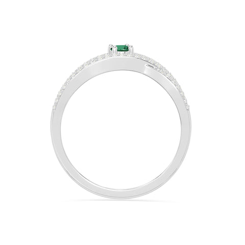 natural emerald promise rings in sterling silver 