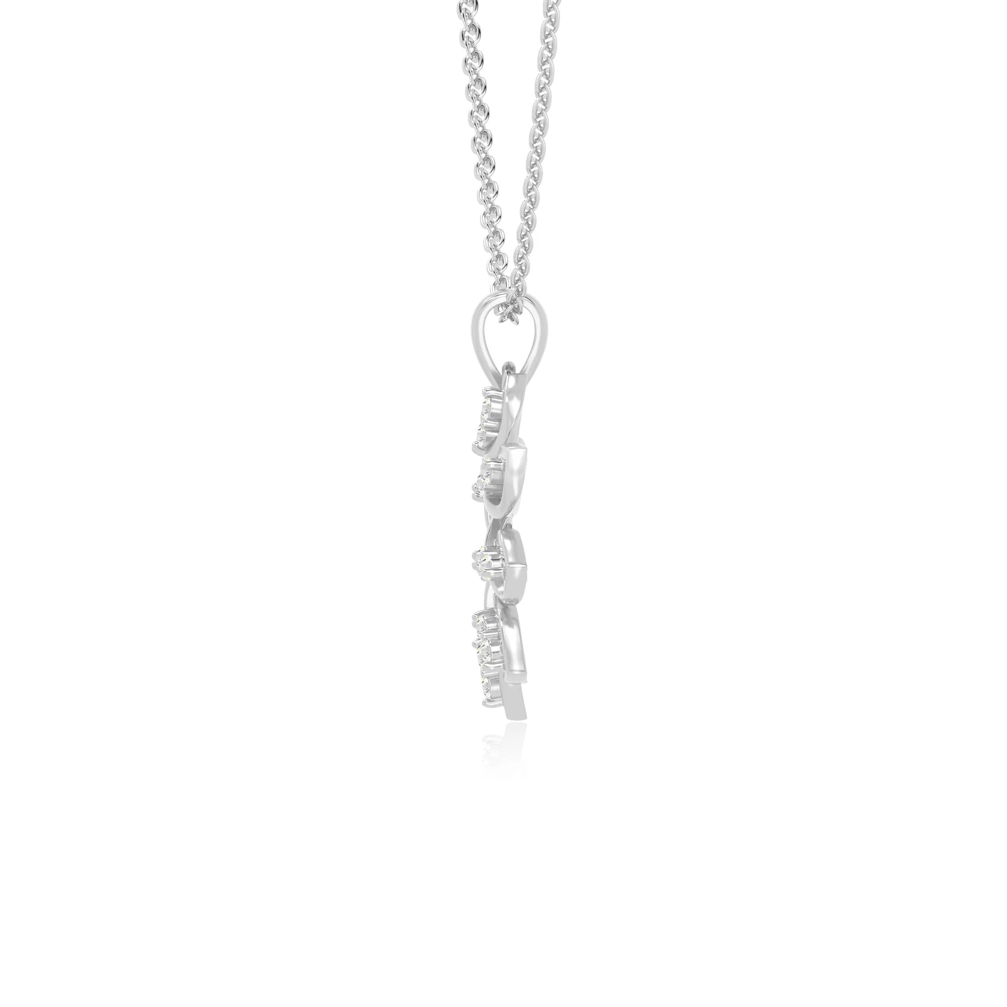 moissanite flower necklaces in sterling silver 