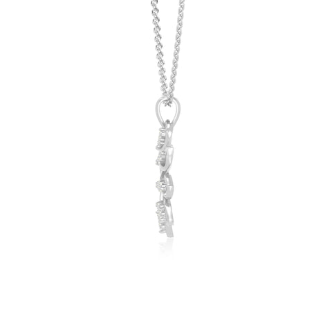 moissanite flower necklaces in sterling silver 
