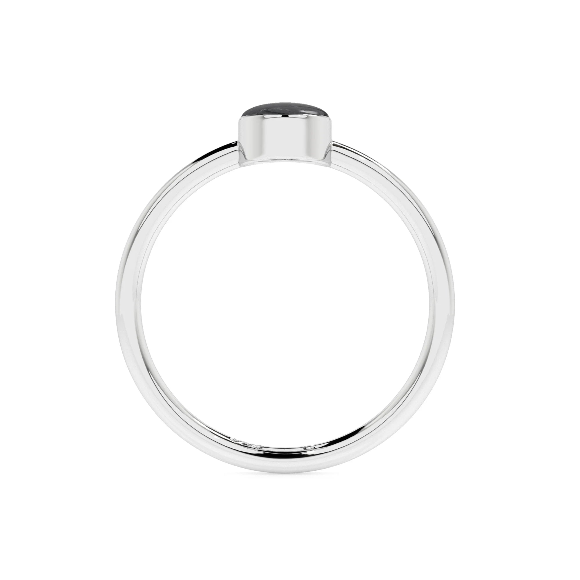 shungite oval cab stackable bezel-set ring