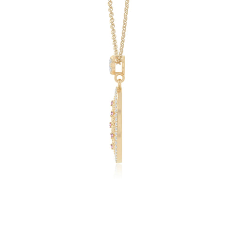 natural pink-tourmaline infinity love knot necklaces in yellow gold vermeil 