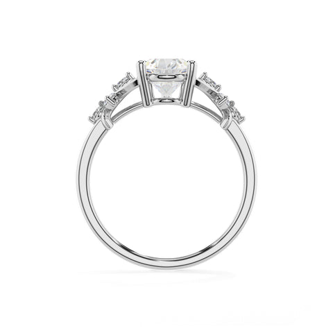 lab-grown moissanite pear criss cross solitaire engagement ring