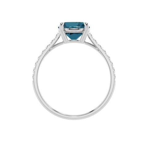 natural london blue topaz round half eterity solitaire engagement ring