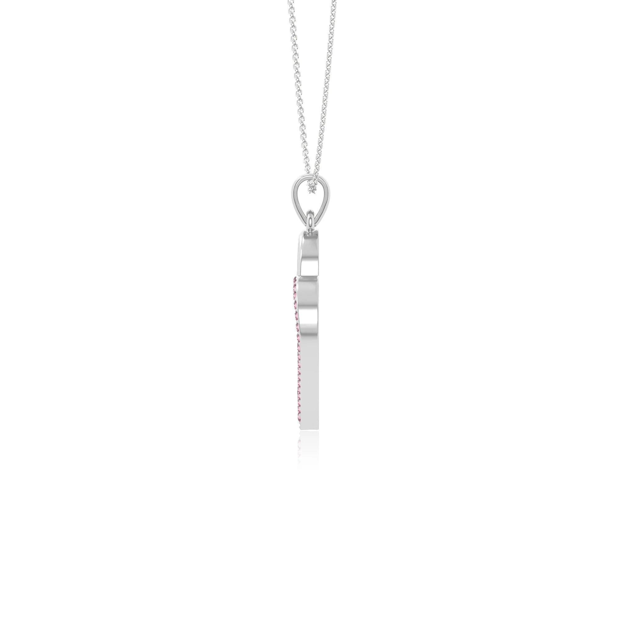 natural pink-tourmaline double heart necklaces in sterling silver 