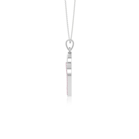 natural pink-tourmaline double heart necklaces in sterling silver 