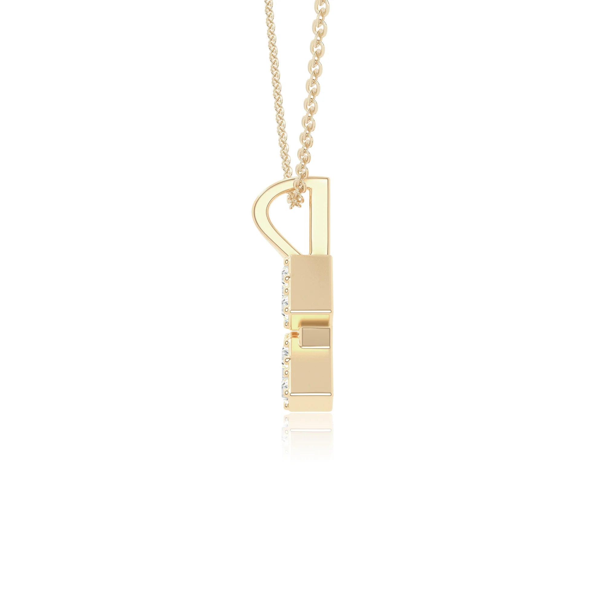 moissanite aquarius zodiac sign necklaces in yellow gold vermeil 